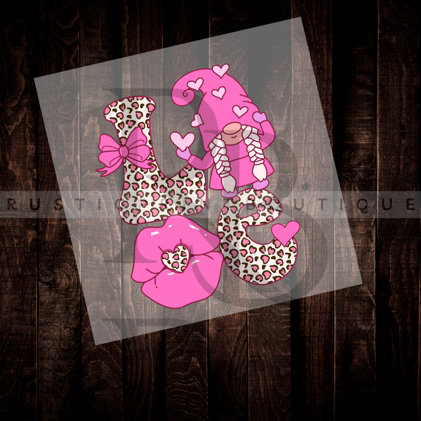 Valentines Day DTF Leopard Valentines Day Heat Transfer DTF Retro Valentine DTF