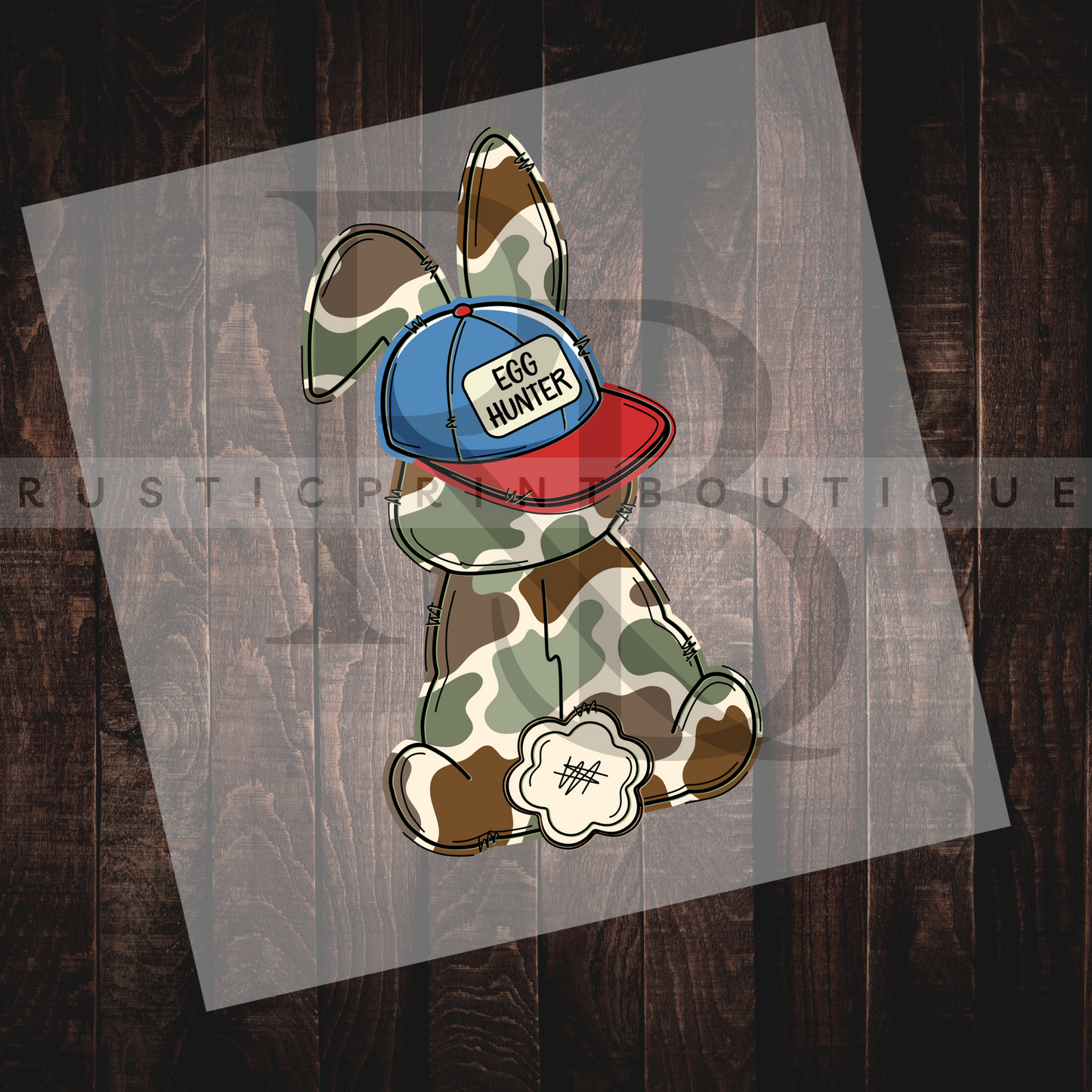 Easter Bunny DTF Camo Bunny DTF Heat Transfer