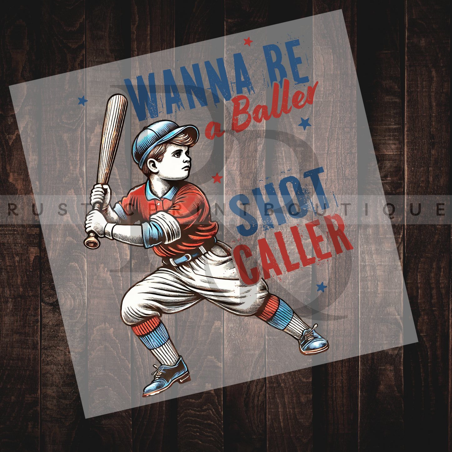 Baseball DTF Heat Transfer Retro Baseball DTF Shot Caller DTF