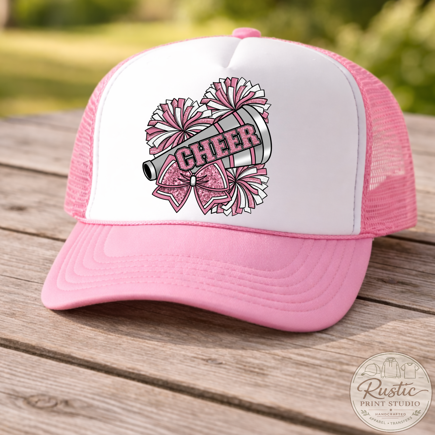 Cheer Trucker Hat | Pink Glitter Cheerleader Hat