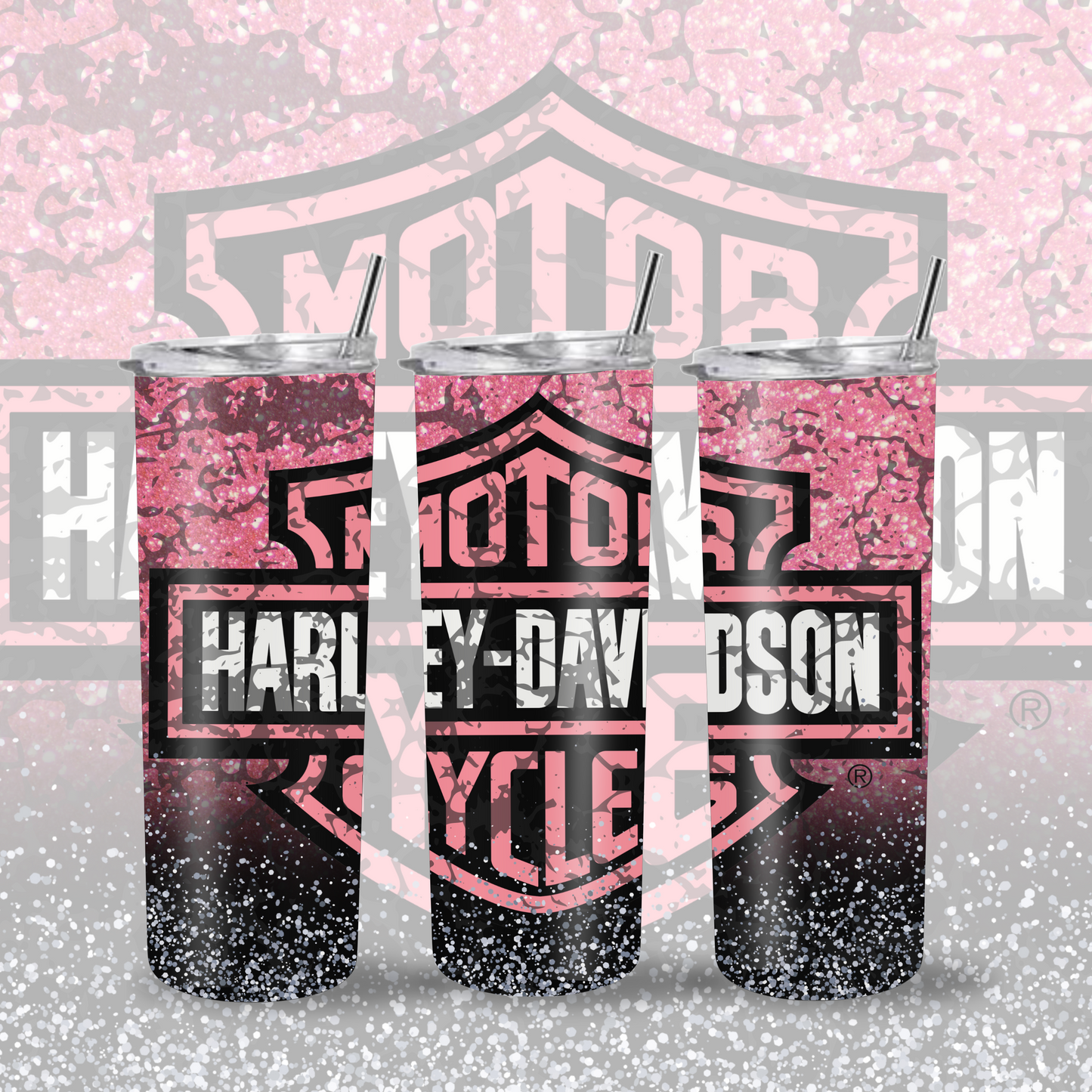 Pink Motorcycle Tumbler | 20oz Skinny Tumbler