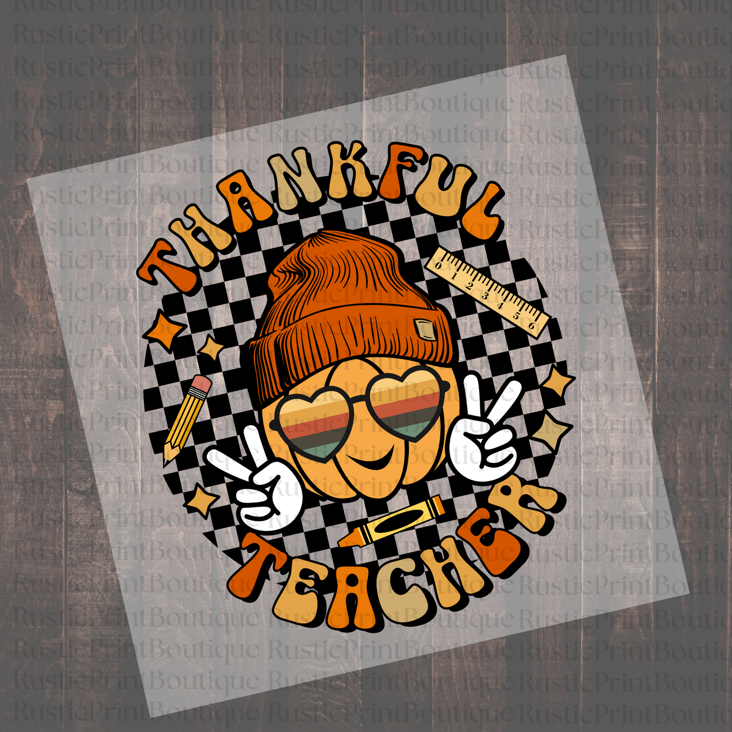 Thanksgiving DTF Heat Transfer Film Thankful Teacher DTF