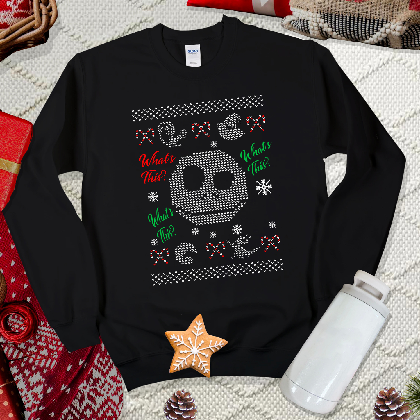 Ugly Christmas Sweater Holiday Crewneck Vintage Ugly Christmas Sweatshirt