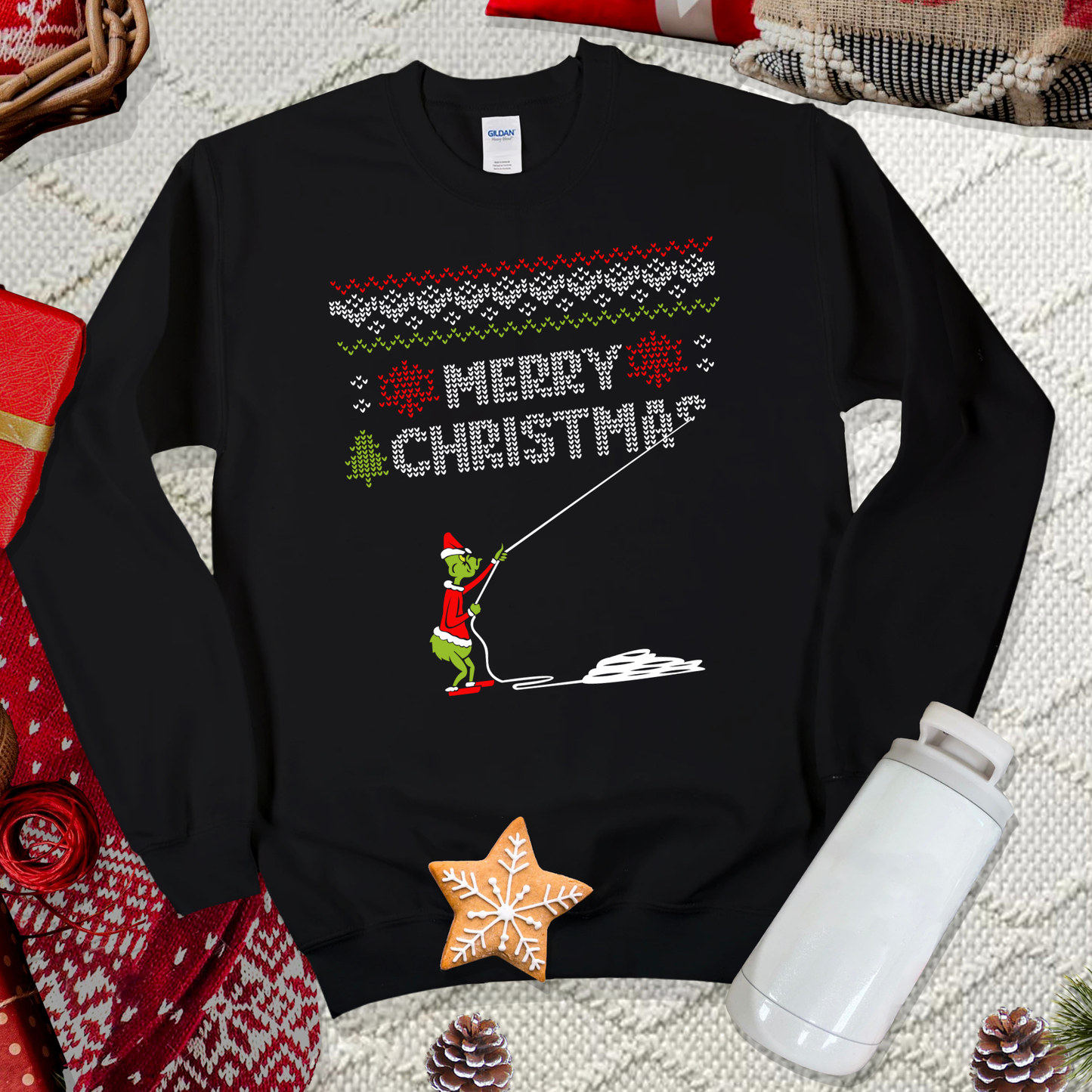 Ugly Christmas Sweater Holiday Crewneck Vintage Ugly Christmas Sweatshirt