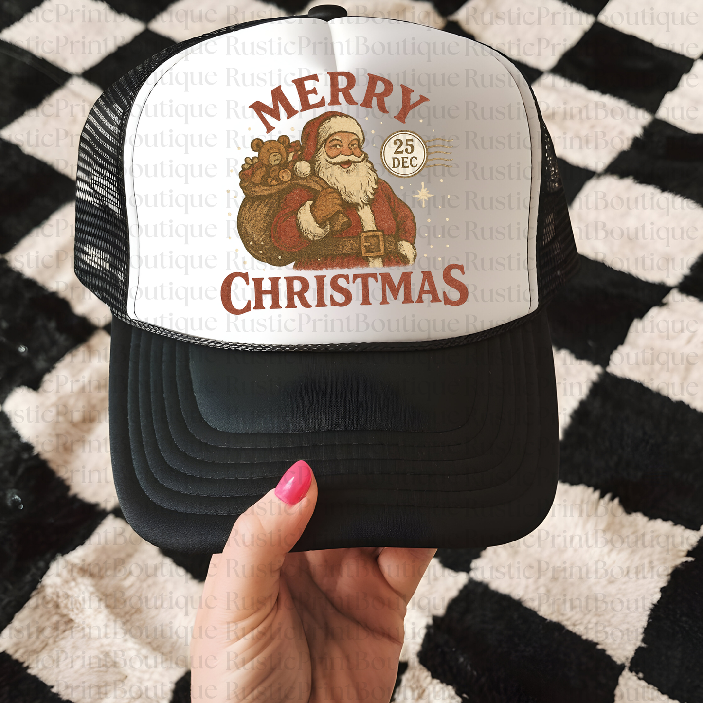Christmas Hat Christmas Trucker Hat Santa Hat Snapback Trucker Hat