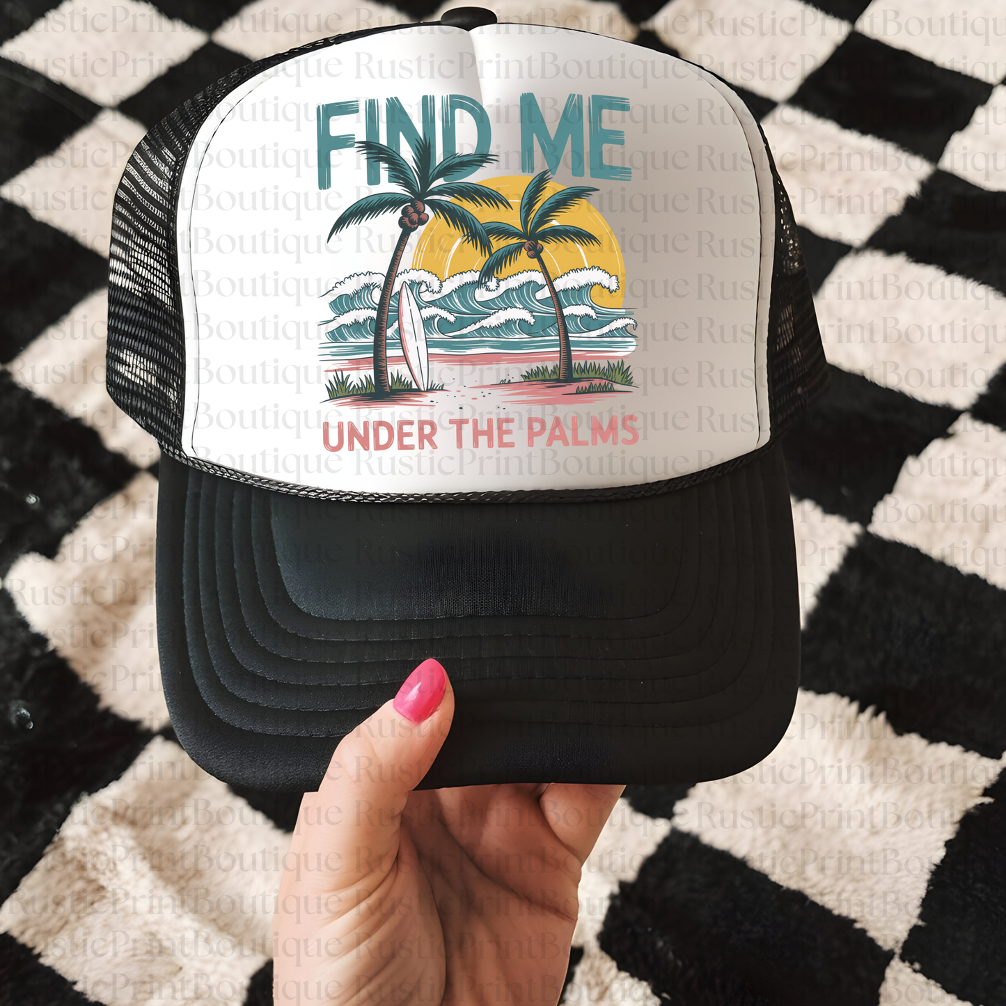 VIntage Trucker Hat Trucker Hat Snapback Beach Trucker Hat Find Me Under the Palms