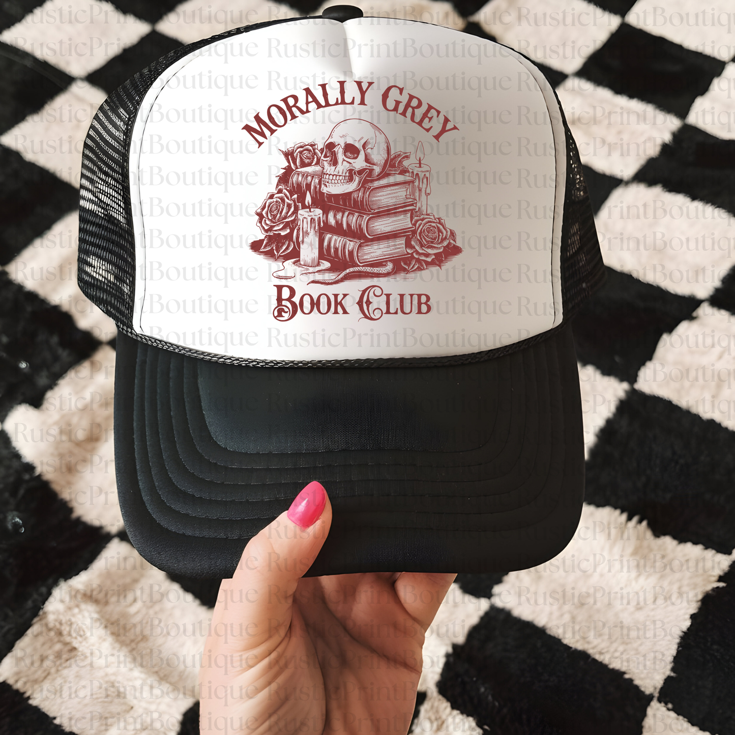 VIntage Trucker Hat Trucker Hat Snapback Bookish Trucker Hat Morally Grey