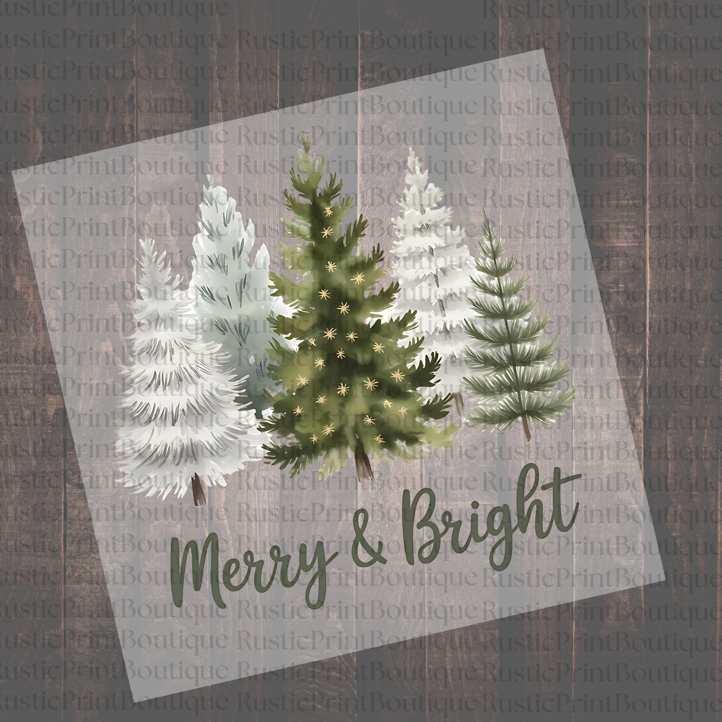 Vintage DTF Heat Transfer Christmas Merry & Bright