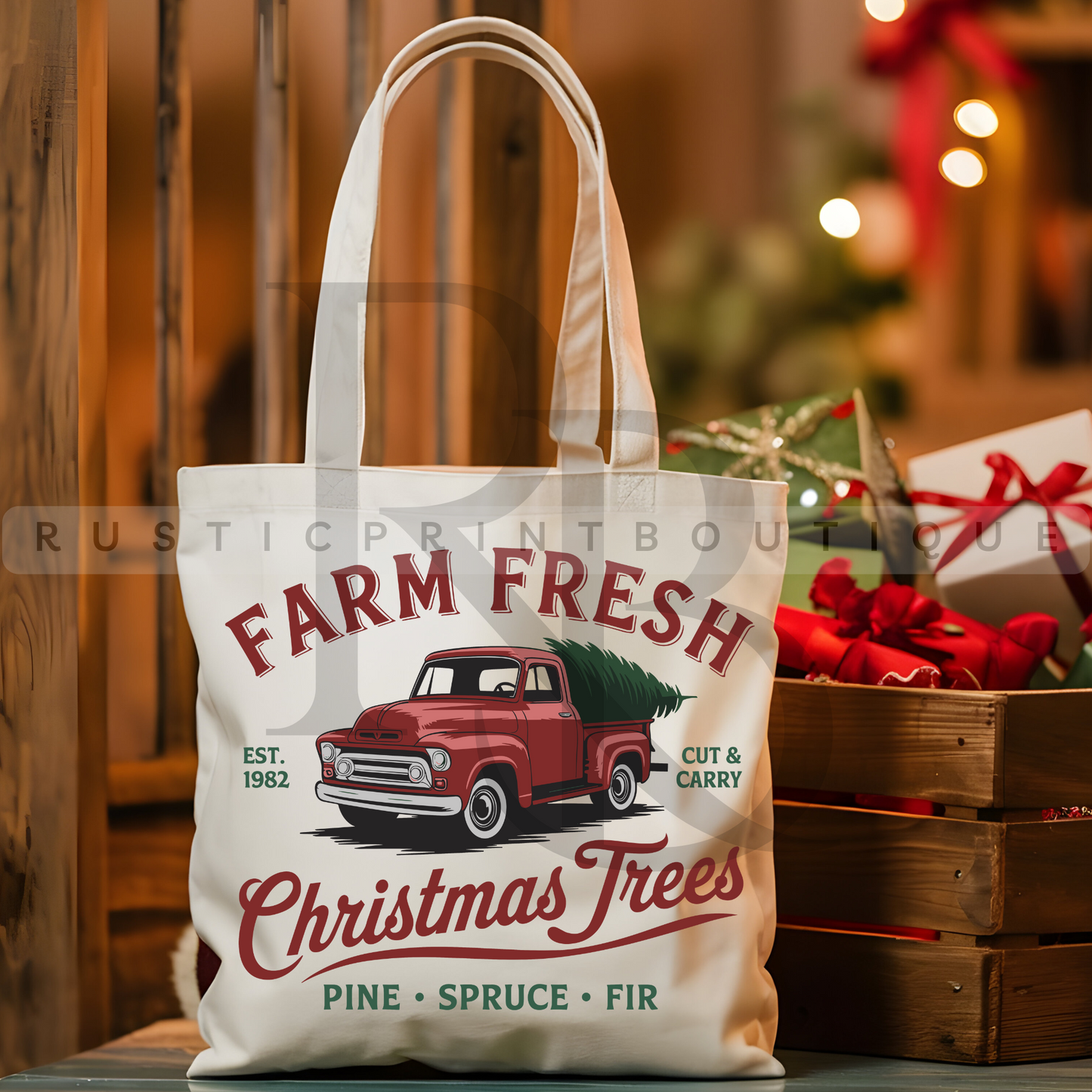 Vintage Christmas Tote Bag