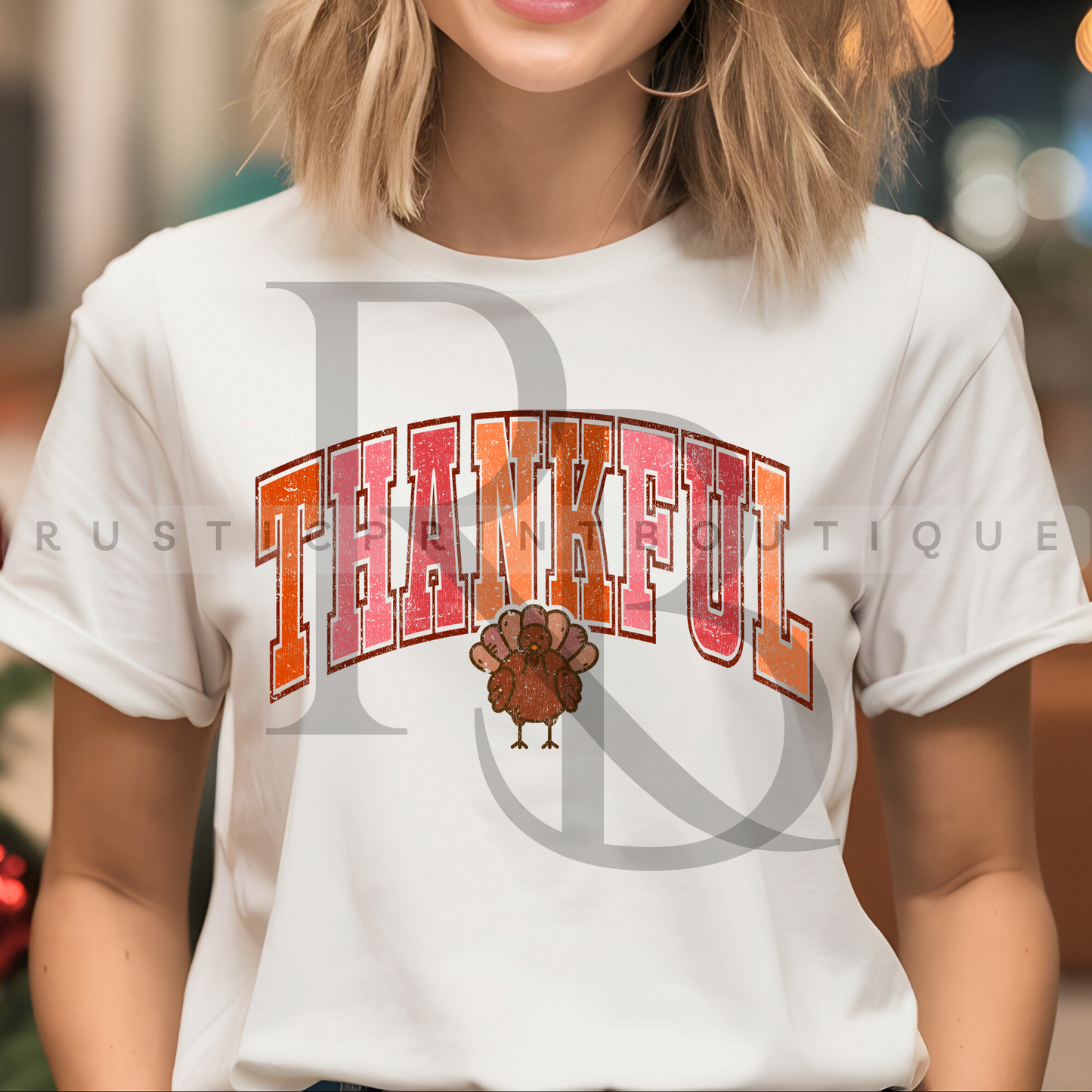 Fall T-Shirt Thankful Varsity Turkey Shirt Fall Apparel