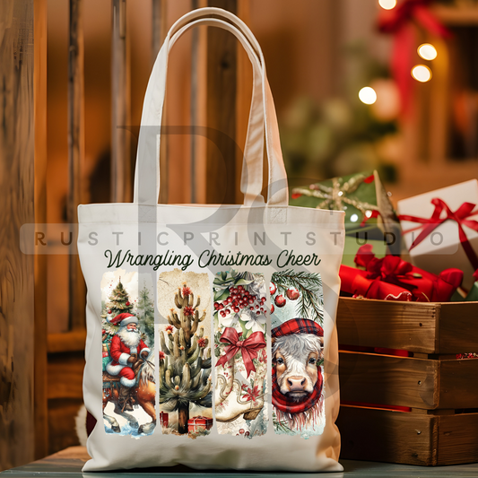 Vintage Christmas Tote Bag Classic Christmas Bag Xmas Gift