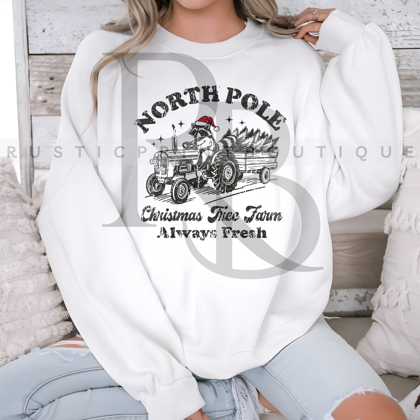 Christmas Crewneck North Pole Sweatshirt Christmas Santa Crewneck