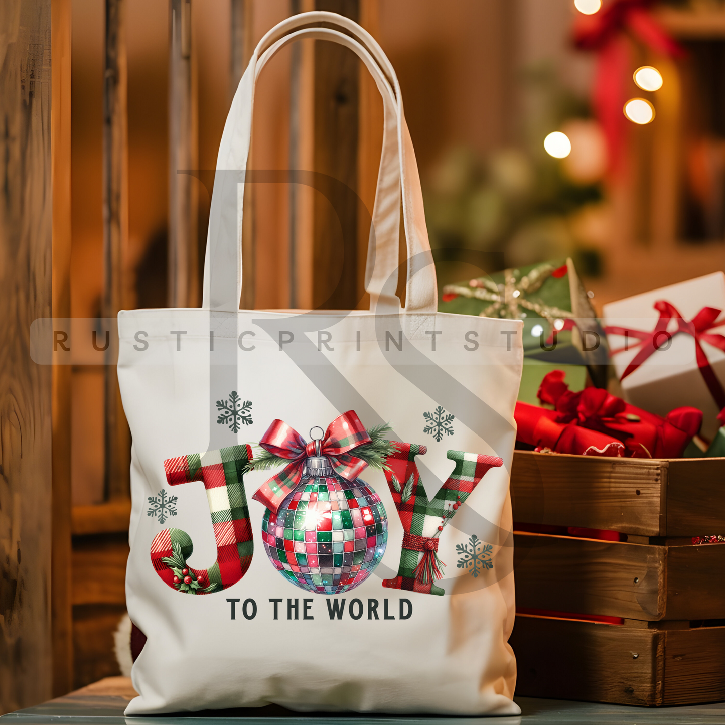 Vintage Christmas Tote Bag Classic Christmas Bag Xmas Gift
