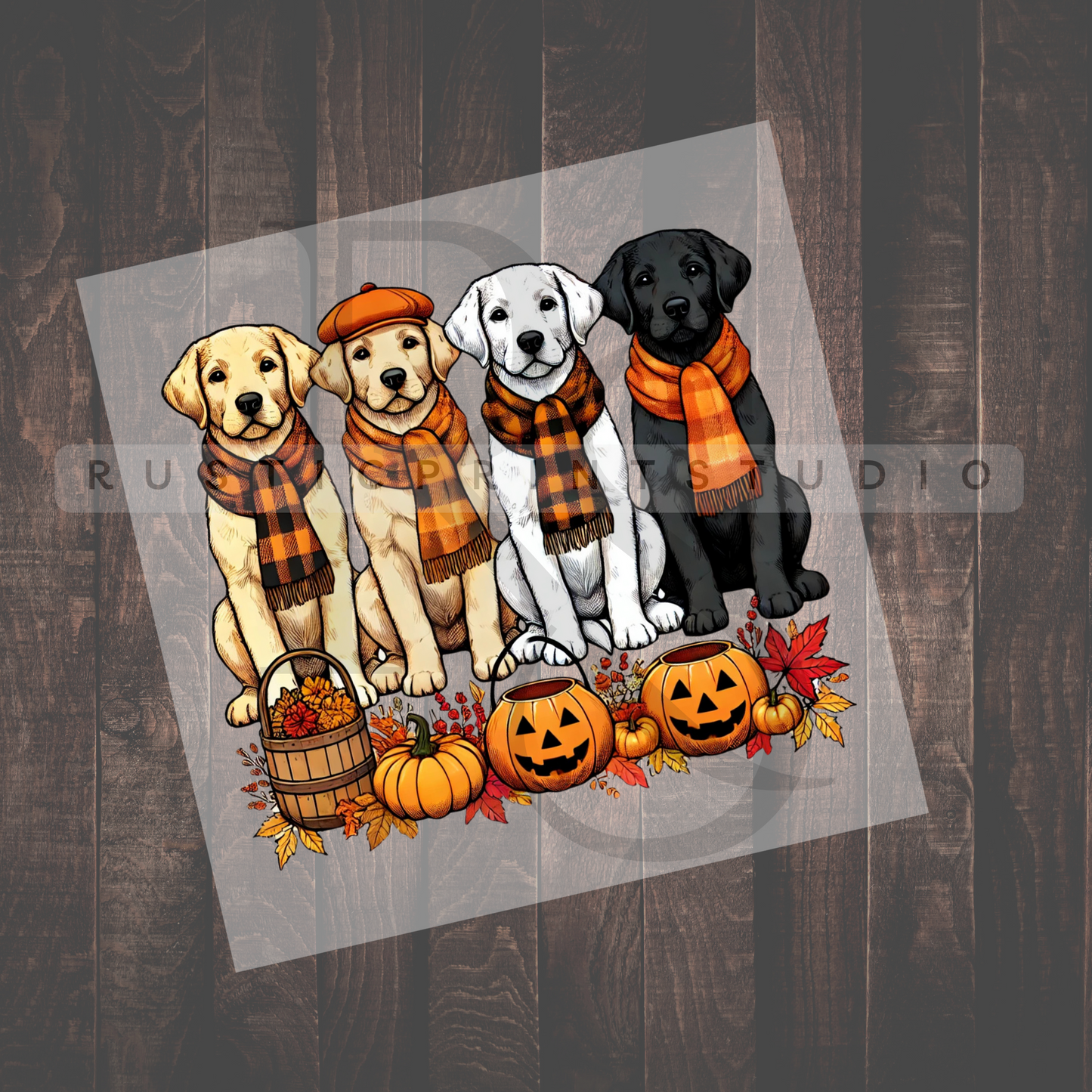 Thanksgiving Golden Retriever Direct to Film | Ready to Press Heat Transfer DTF | Holiday DTF