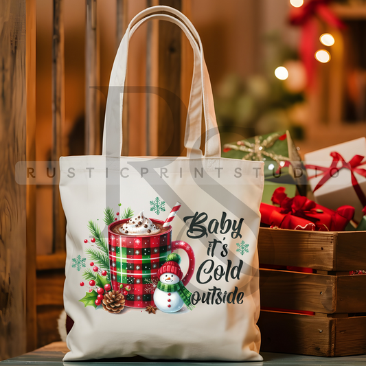 Vintage Christmas Tote Bag Classic Christmas Bag Xmas Gift