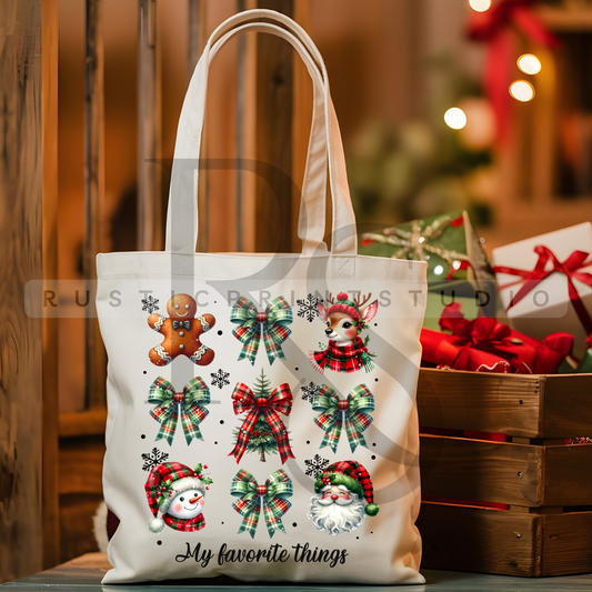 Vintage Christmas Tote Bag Classic Christmas Bag Xmas Gift