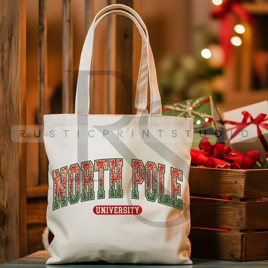 Vintage Christmas Tote Bag Classic Christmas Bag Xmas Gift