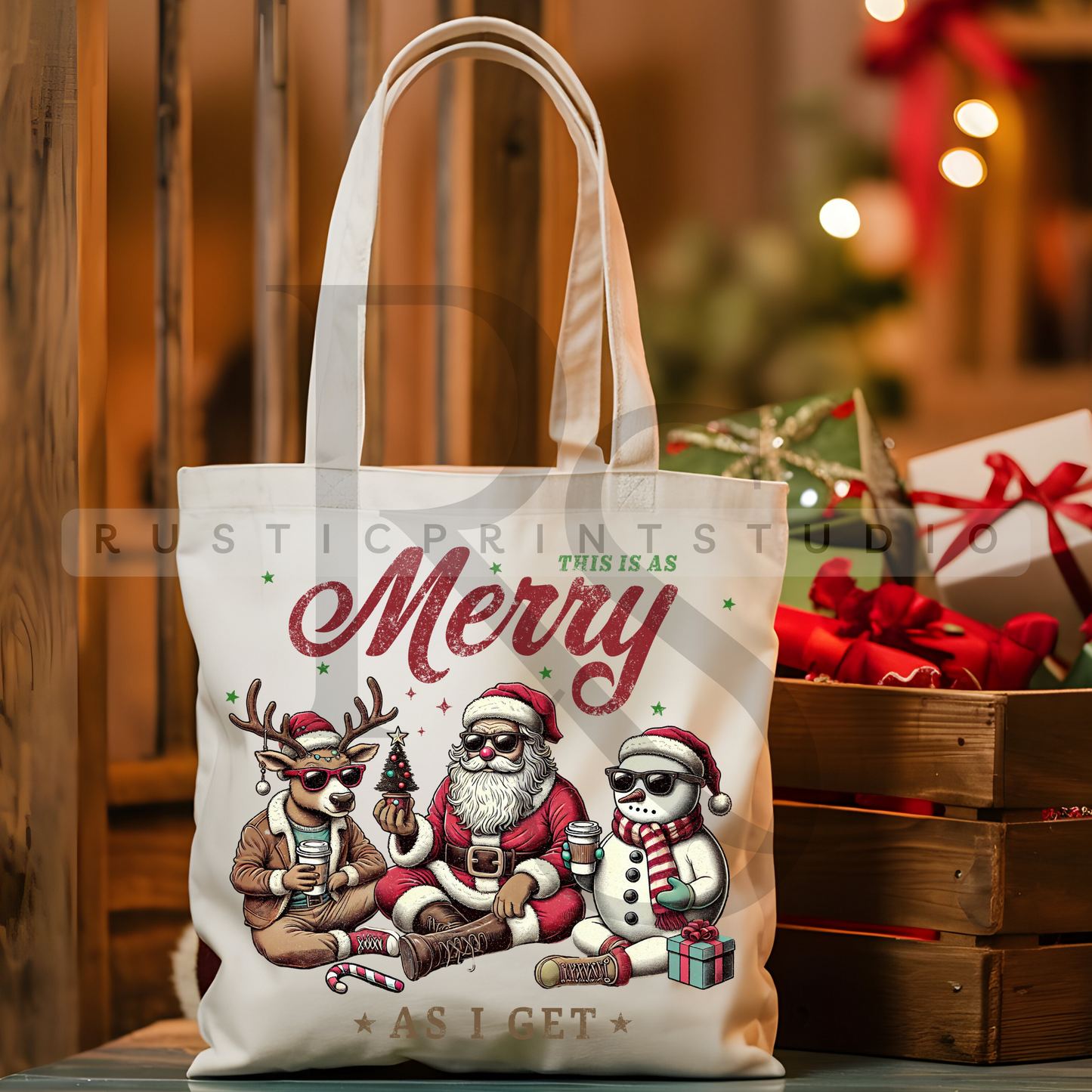 Vintage Christmas Tote Bag