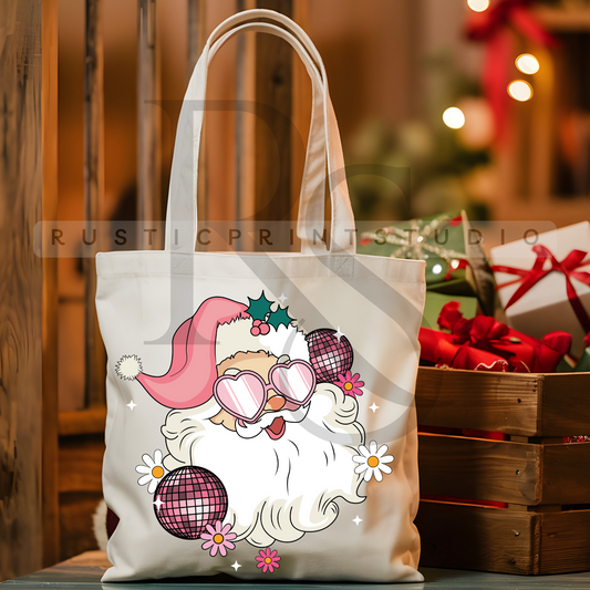 Vintage Christmas Tote Bag Santa Christmas Tote