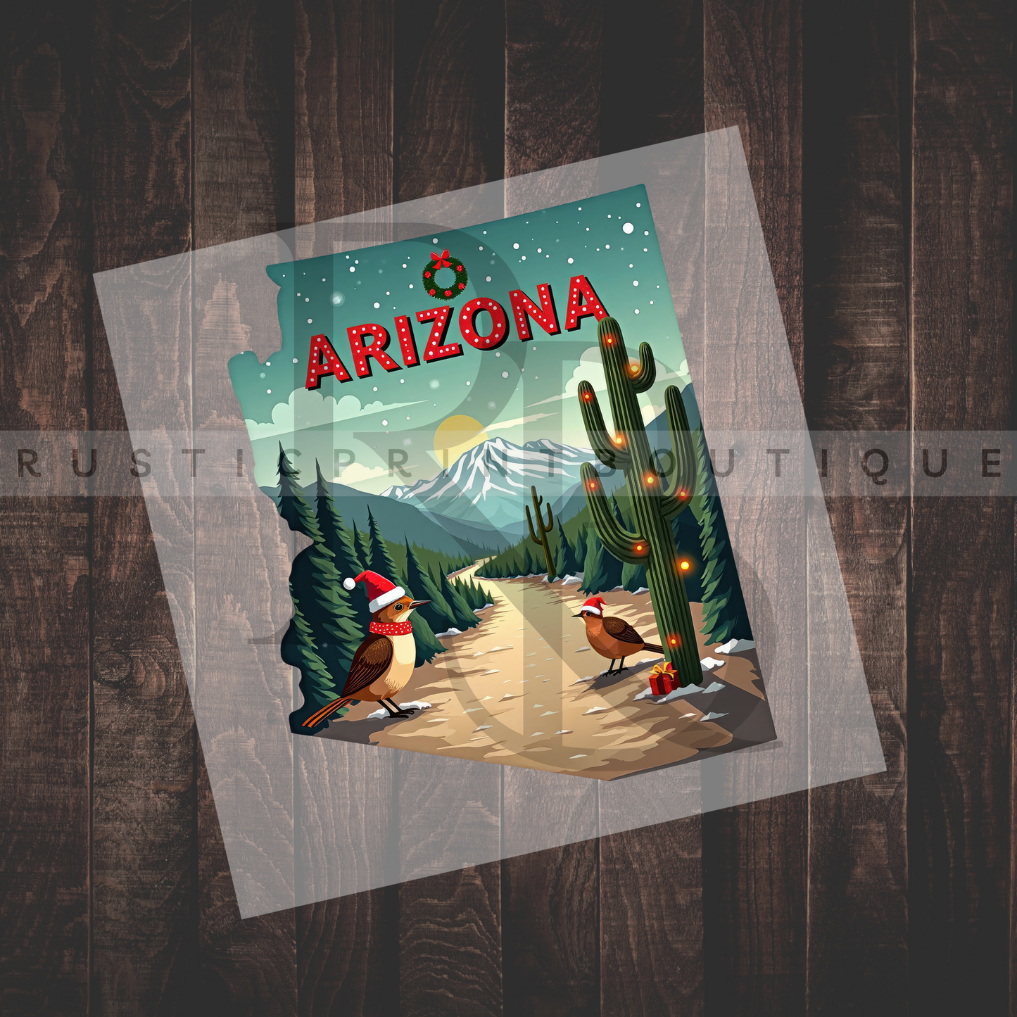 Christmas DTF Vintage Arizona State Xmas Heat Transfer