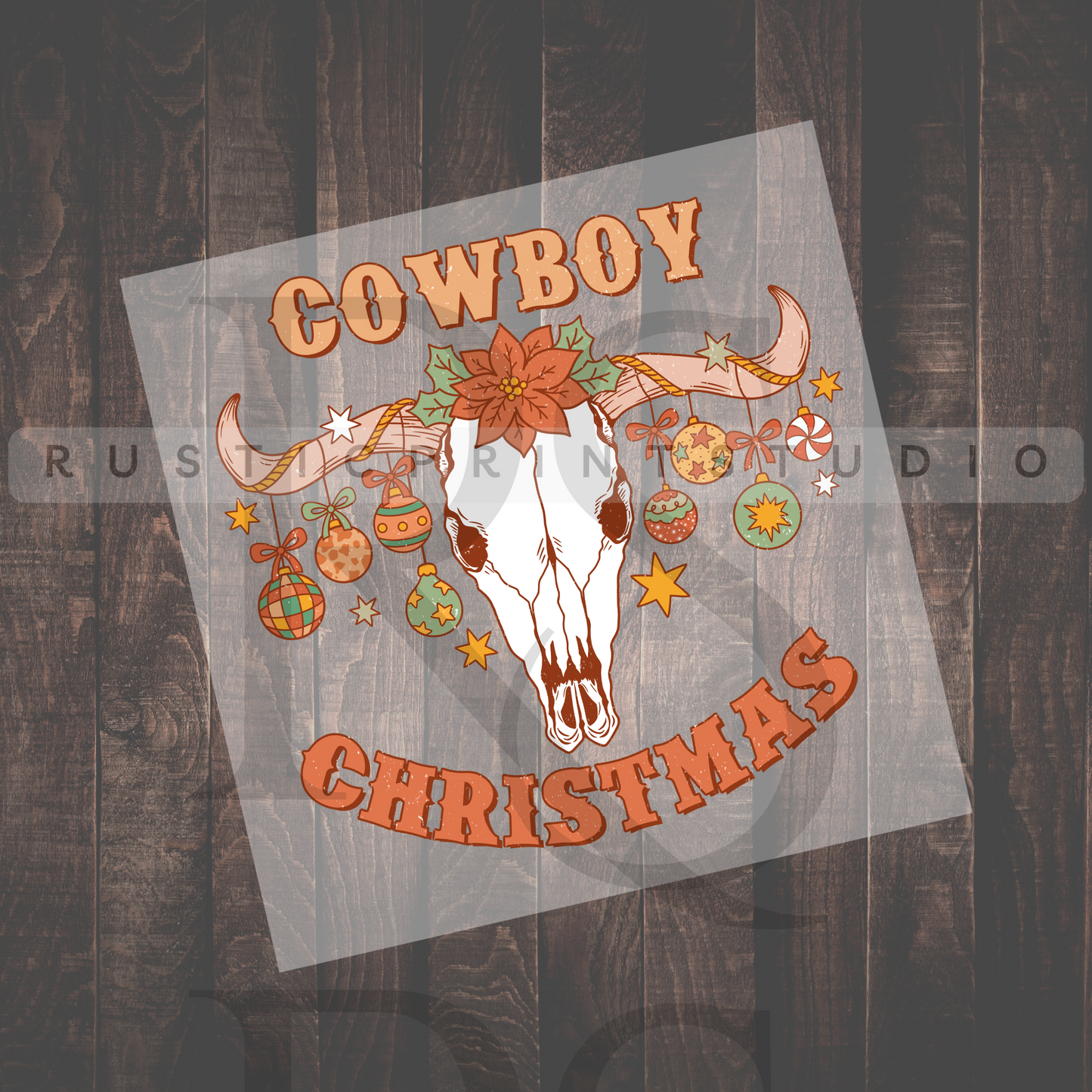 Christmas DTF Western Christmas Cowboy Christmas Heat Transfer