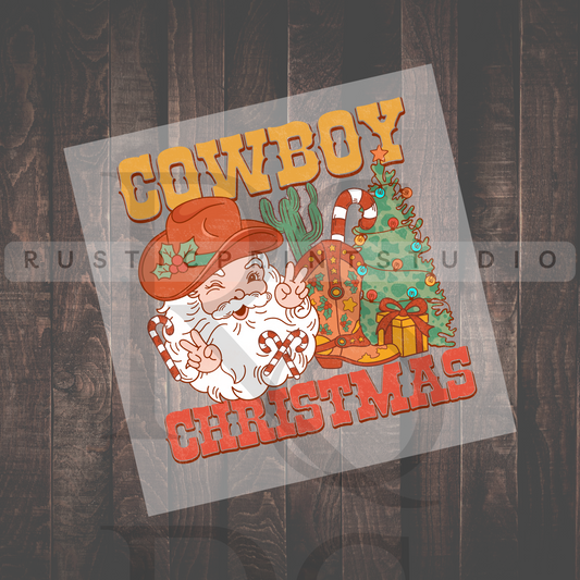 Christmas DTF Western Christmas Cowboy Christmas Heat Transfer