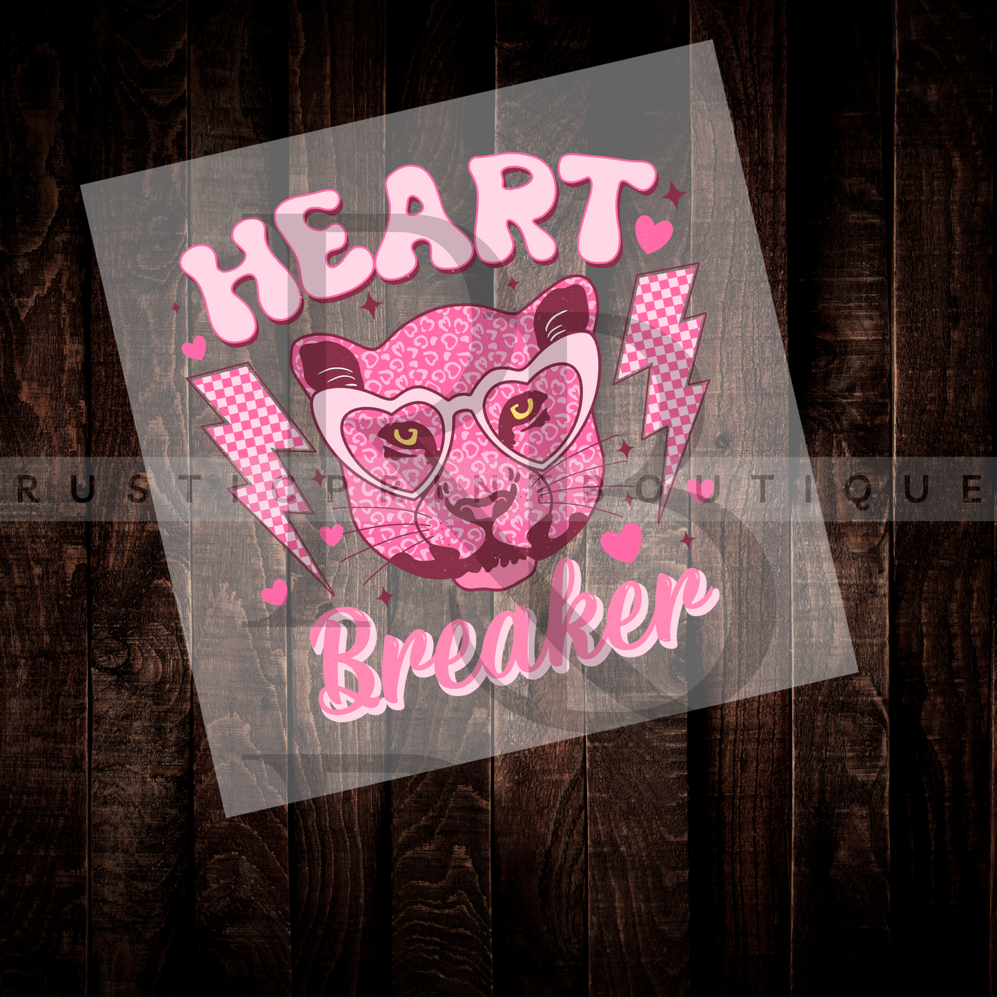 Valentines Day DTF Leopard Valentines Day Heat Transfer DTF Retro Valentine DTF