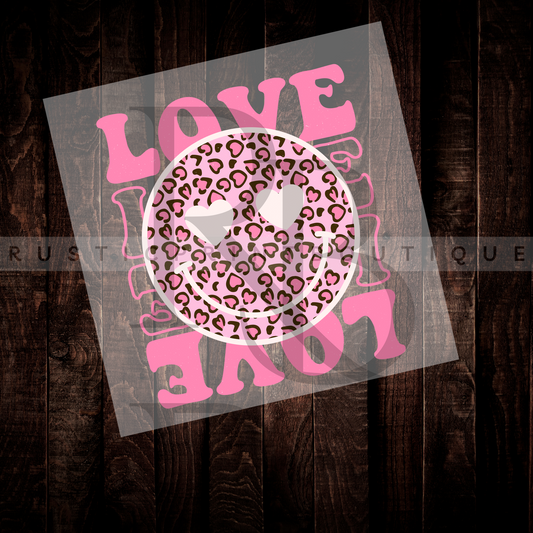 Valentines Day DTF Leopard Valentines Day Heat Transfer DTF Retro Valentine DTF
