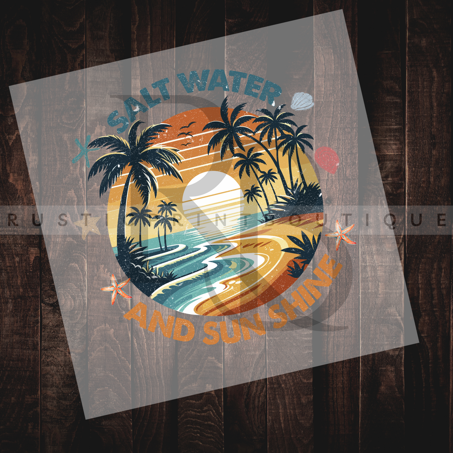 Retro Summer DTF Heat Transfer Salty DTF