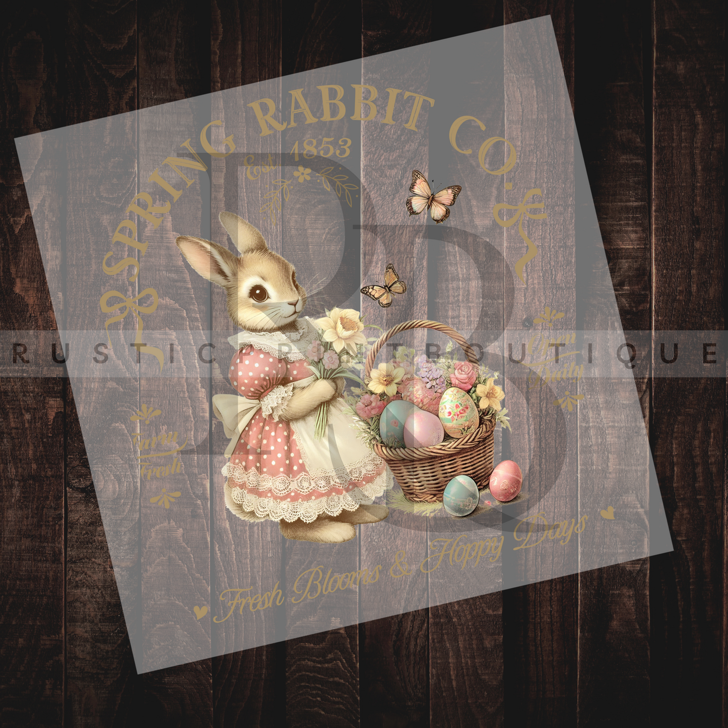 Easter DTF Heat Transfer Spring Rabbit Co DTF Vintage Easter DTF
