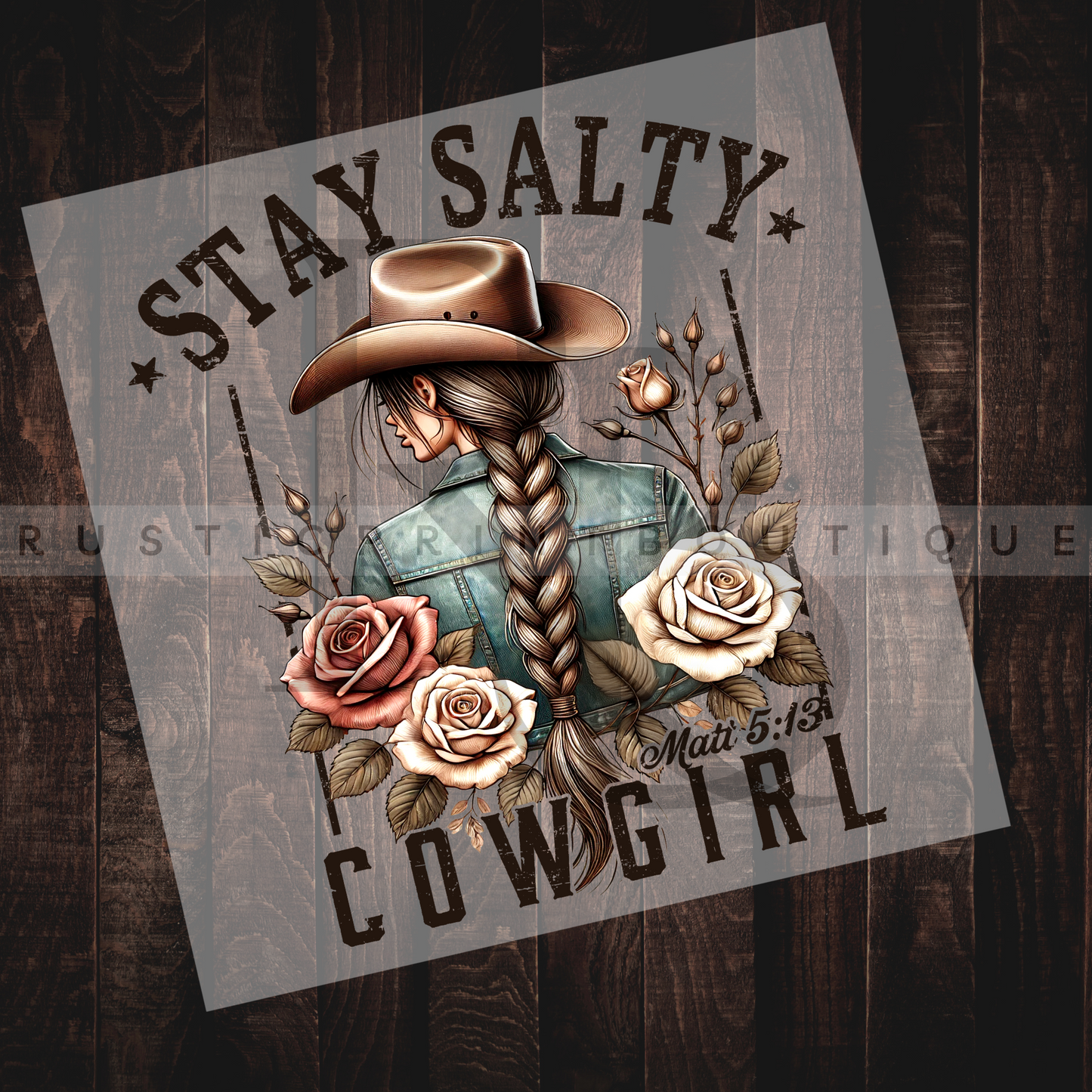 Western DTF Stay Salty Cowgirl DTF Heat Transfer