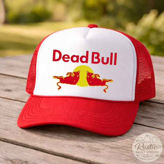 Dead Bull Parody Trucker Hat | Funny Energy Drink Hat