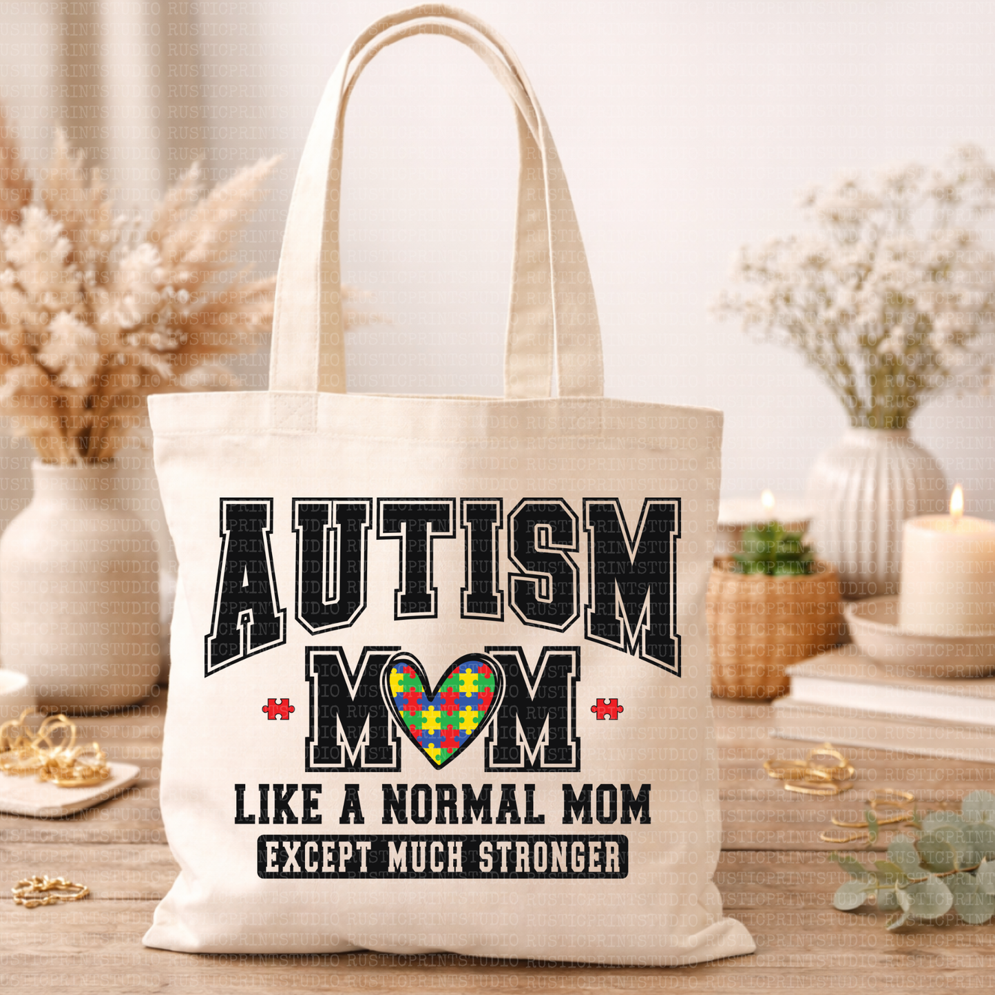 Autism Mom Tote Bag Autism Awareness Mama Gift