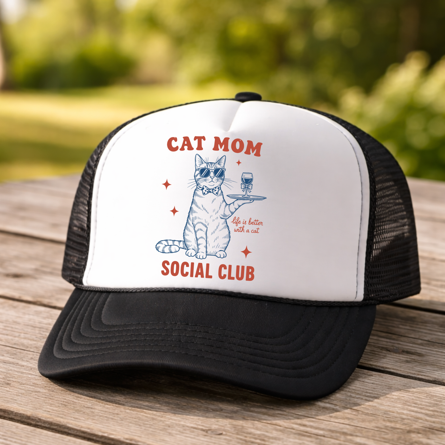 Cat Mom Vintage Trucker Hat Crazy Cat Lady Snapback Mama Cap Funny Mom Gift