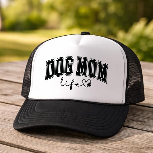 Dog Mom Life Trucker Hat Funny Dog Lover Mama Snapback Cap Mother's Day Gift
