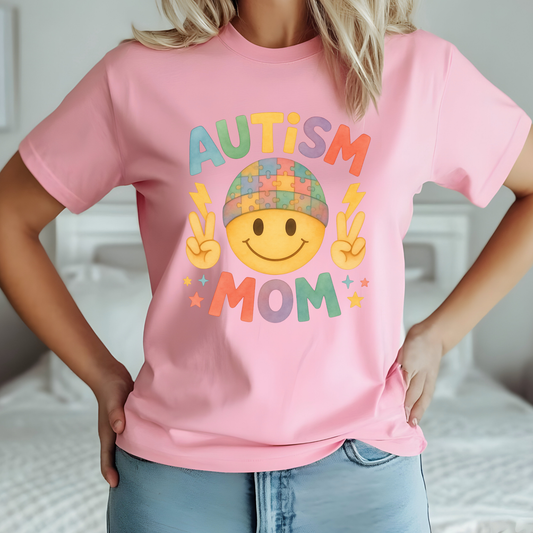 Autism Mom T-Shirt Unisex Graphic Tee Cute Mom Shirt