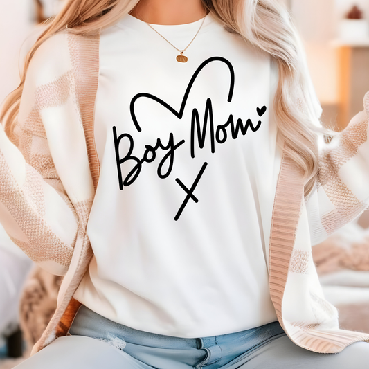 Boy Mom T-Shirt Unisex Graphic Tee Cute Mom Shirt