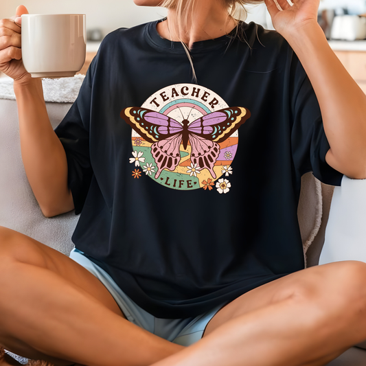 Teachers Unisex Graphic Tee Boho Teacher Butterfly Gift