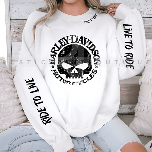 Live To Ride Harley Crewneck Sweatshirt