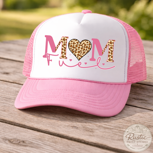 Mom Fuel Leopard Print Trucker Hat | Funny Mom Hat