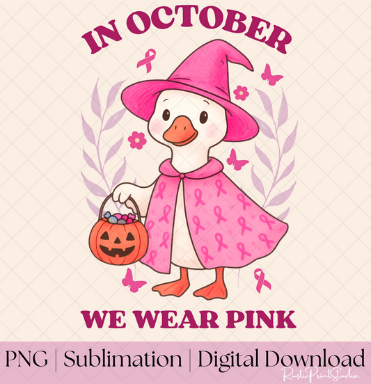 Breast Cancer Awareness PNG Digital File In October We Wear Pink PNG