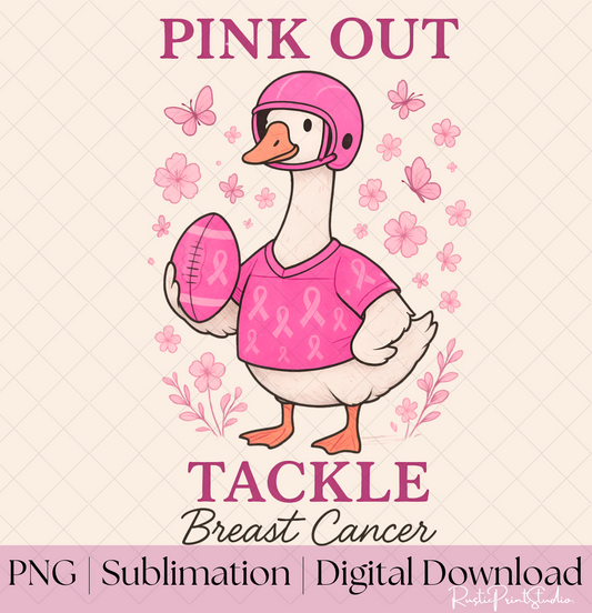 Breast Cancer Awareness PNG Digital File Pink Out Tackle Breast Cancer PNG