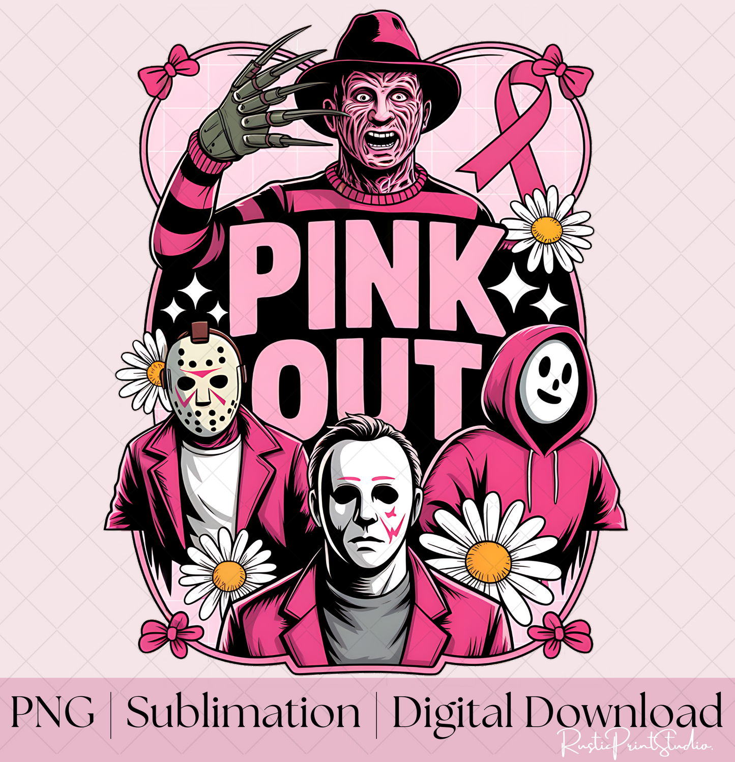Breast Cancer Awareness PNG Pink Out Horror PNG