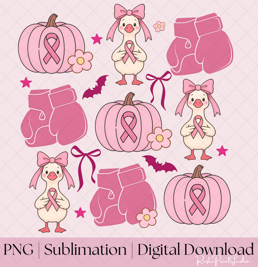 Breast Cancer Awareness PNG Digital File Bundle Sublimation 3PNG