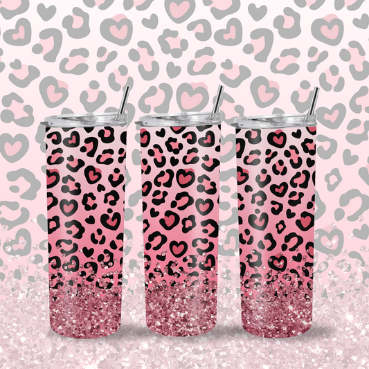 Pink Cheetah Tumbler | 20oz Skinny Tumbler