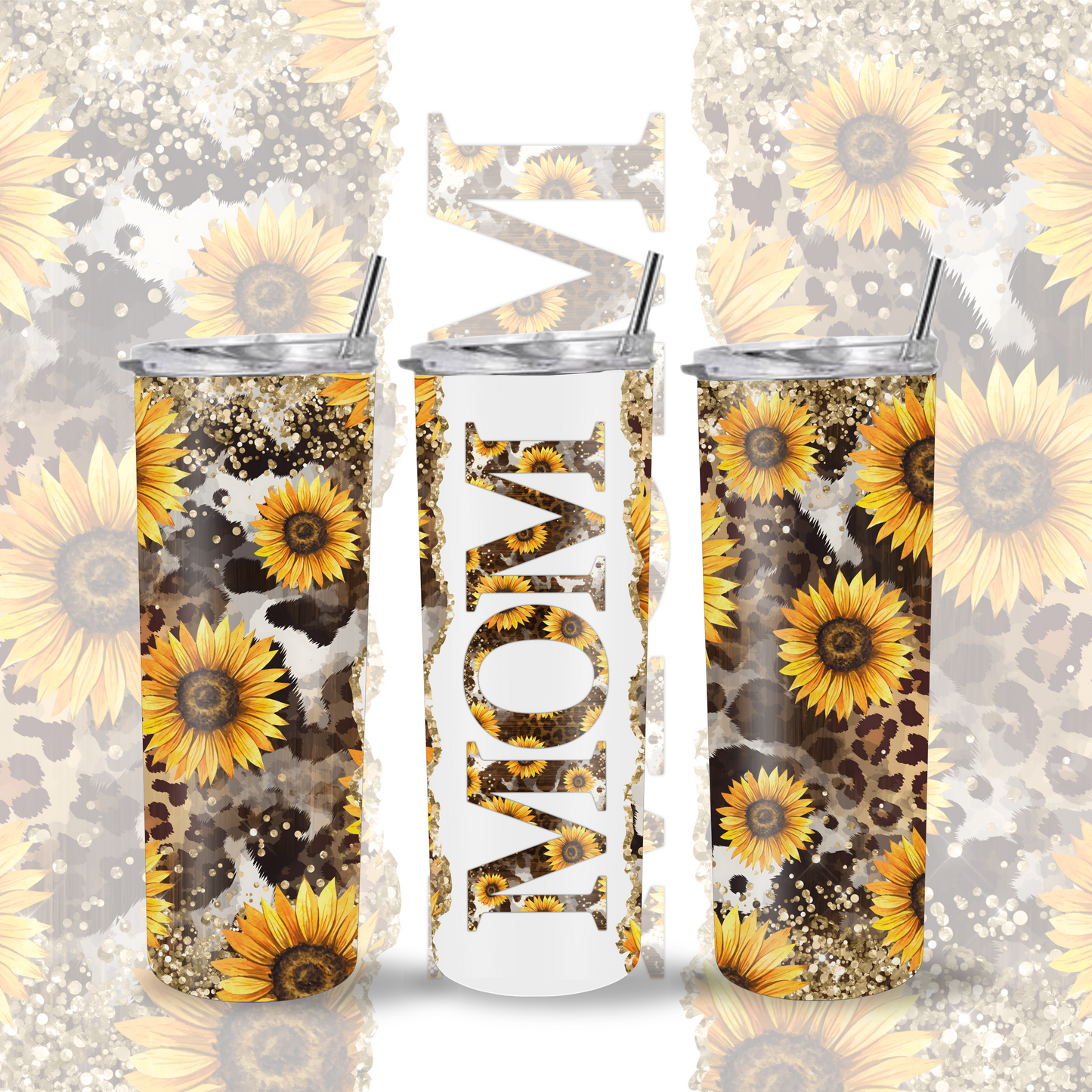 Mom Sunflower Tumbler | 20oz  Skinny Tumbler