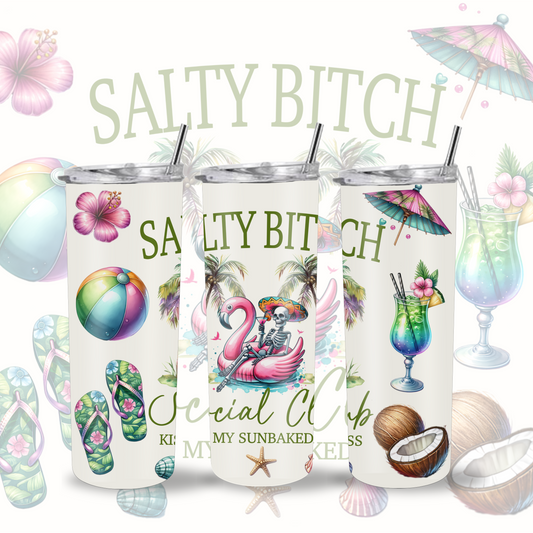 Salty Bit*ch Social Club Tumbler Custom 20oz Tumbler Beach Tumbler
