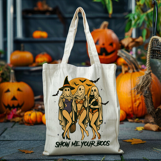 Halloween Tote Bag Trick or Treat Bag Halloween Vintage Tote Bag