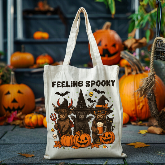 Halloween Tote Bag Trick or Treat Bag Halloween Vintage Tote Bag
