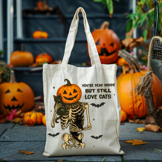 Halloween Tote Bag Trick or Treat Bag Halloween Vintage Tote Bag